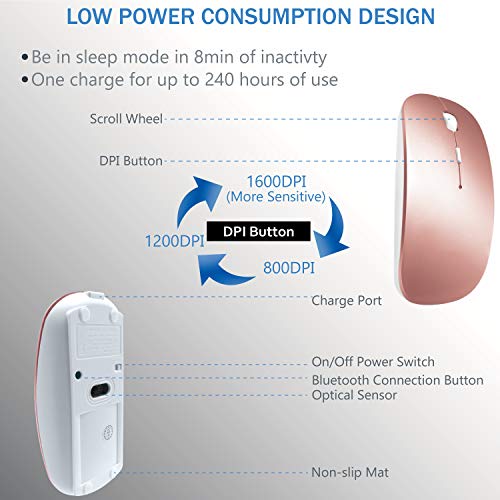 Bluetooth Wireless Charger Computer Mouse for iPhone iPad MacBook Air Mac Pro Laptop Ipad Pad PC